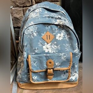 PB Teen Northfield Light Blue Camilla Floral Recycled Backpack, Size XL